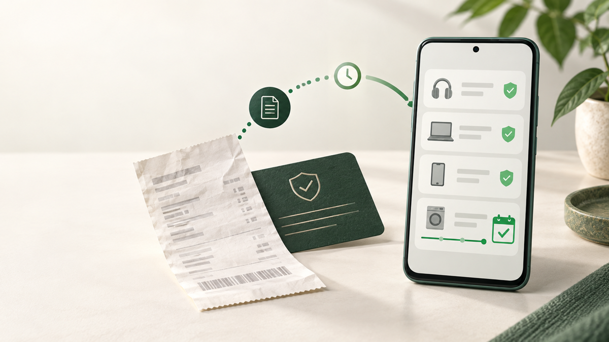 Paragon, karta gwarancyjna i telefon z Androidem z osią czasu gwarancji